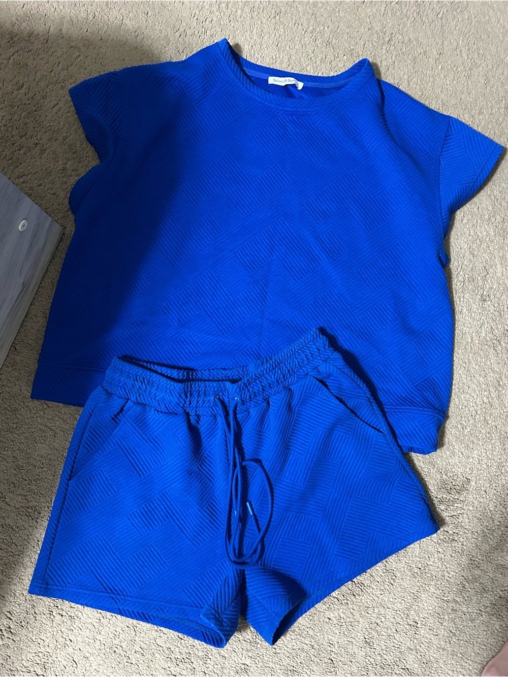 Sleep On It Bright Blue Short Sleeve & Shorts Pajama Set